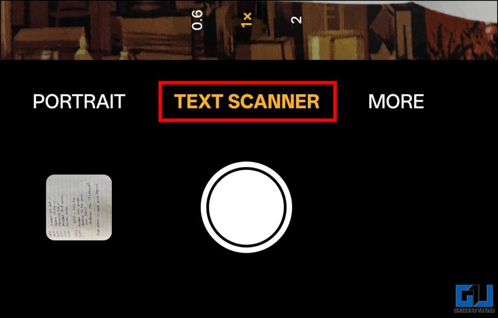 text scanner integrated in camera app