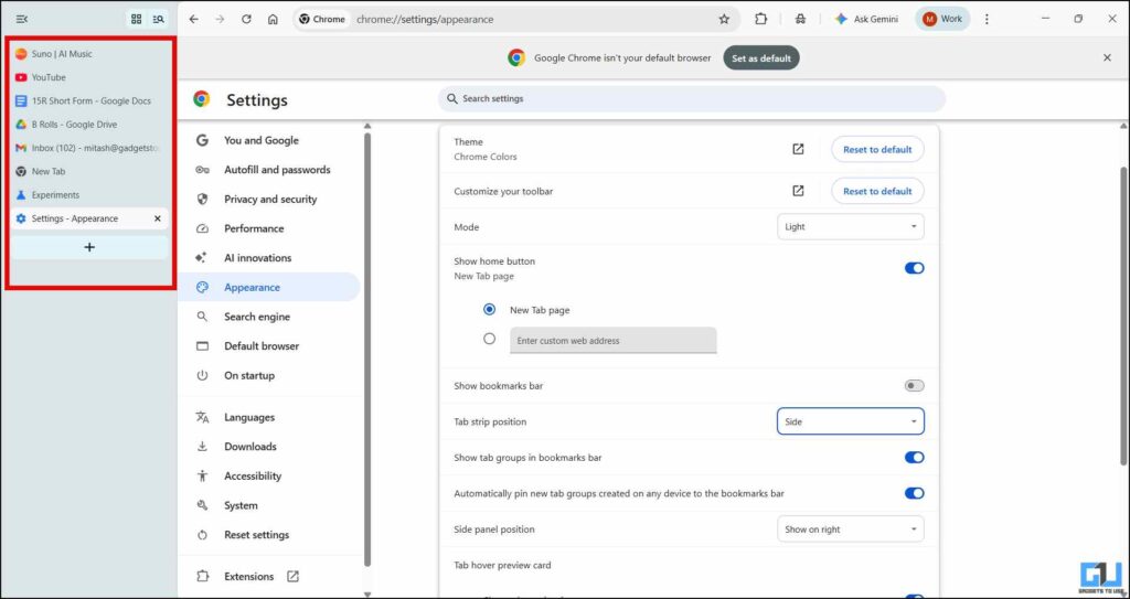 How to Enable Vertical Tabs on Google Chrome 9 vertical tabs enabled