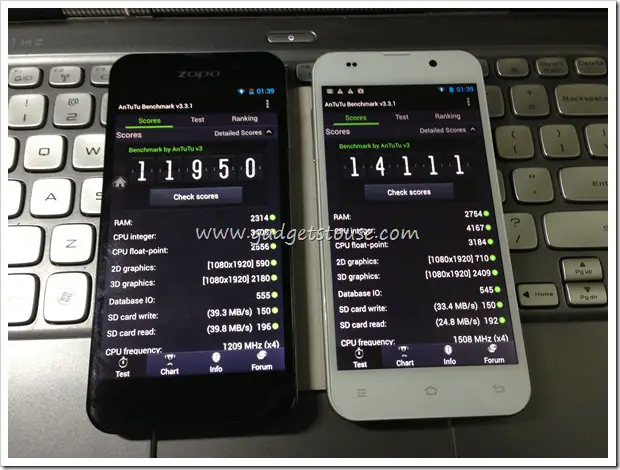 Zopo 980 MT6589 1 2Ghz VS Zopo 980 MT6589T 1 5 Ghz Benchmark Comparison Review - 13